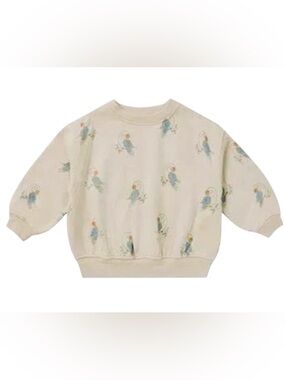 NWTS Rylee+ Cru relaxed fit Sweatshirt/Parrots, soft and cozy, sz 12-18 months